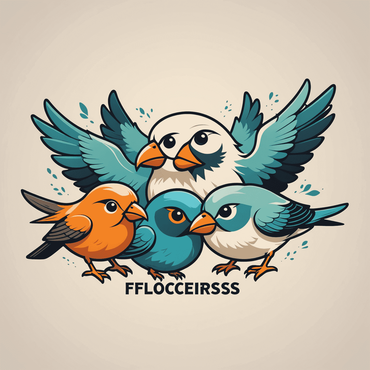 Flocerss.com logo featuring a stylized flock of birds forming a meme-like interface