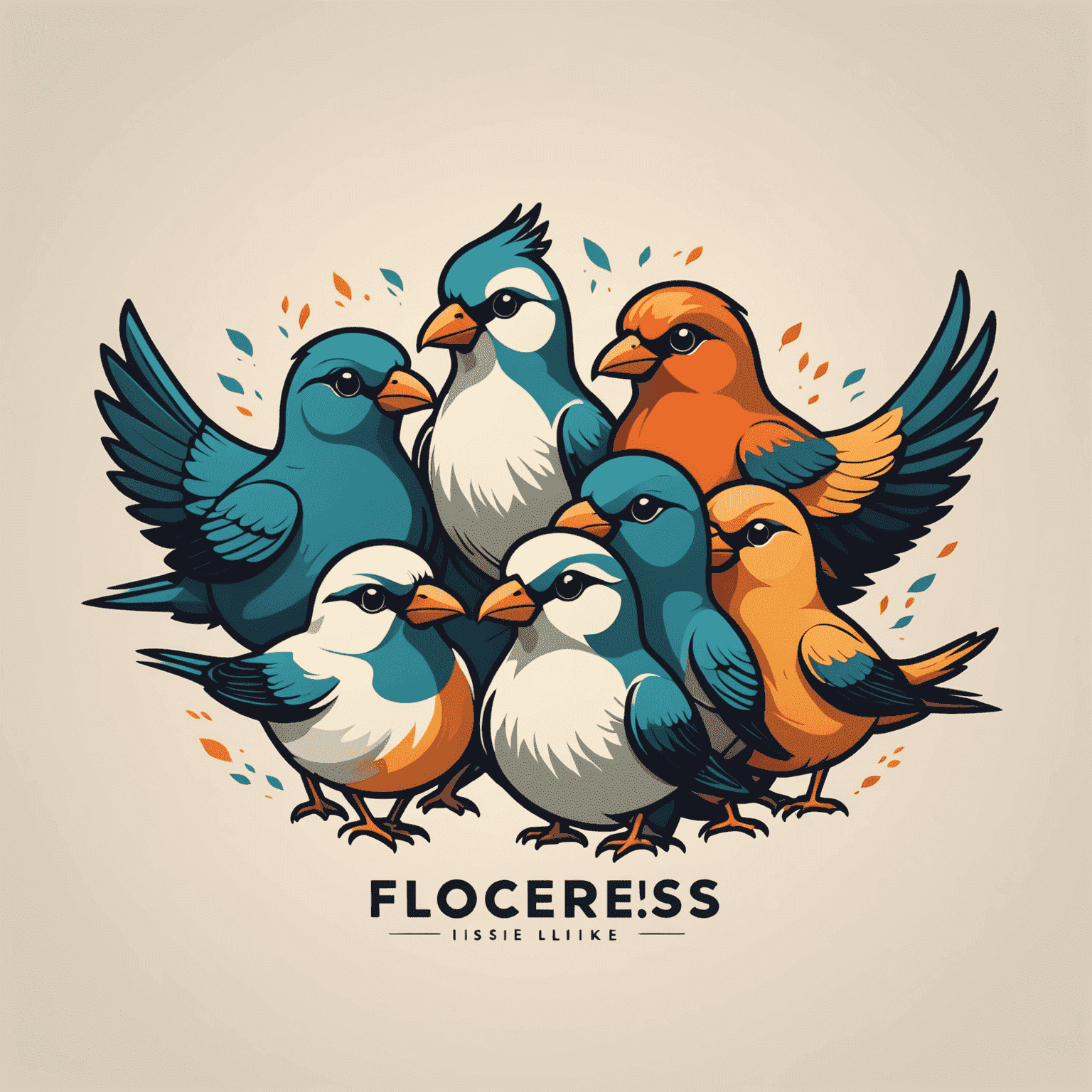 Flocerss.com logo featuring a stylized flock of birds forming a meme-like interface