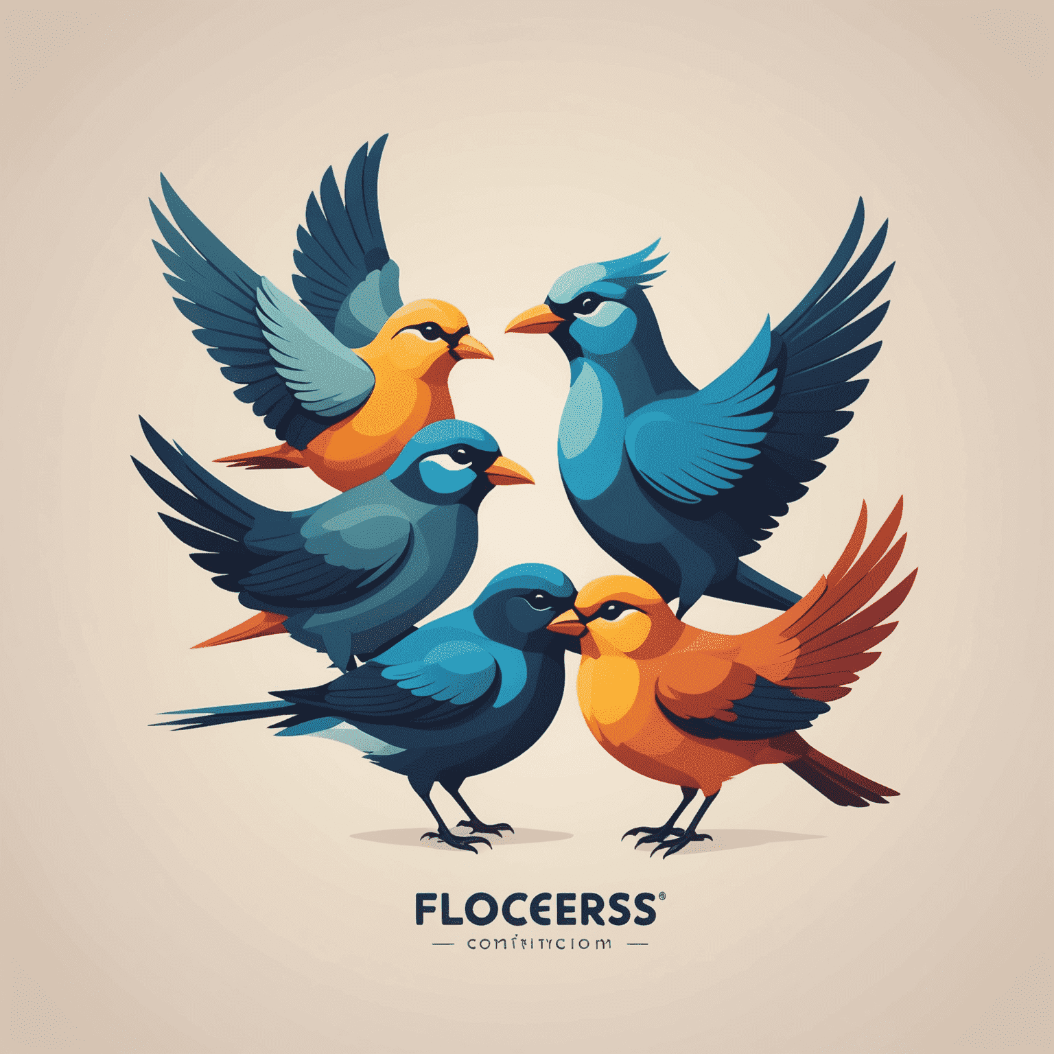 Flocerss.com logo featuring a stylized flock of birds forming a meme-like interface